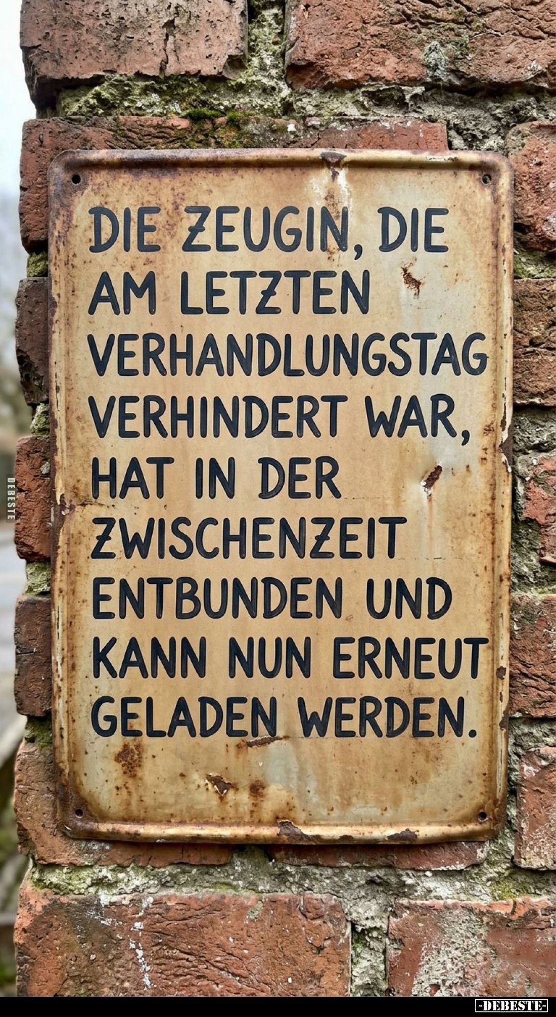 Die Zeugin, die am letzten Verhandlungstag... - Lustige Bilder | DEBESTE.de