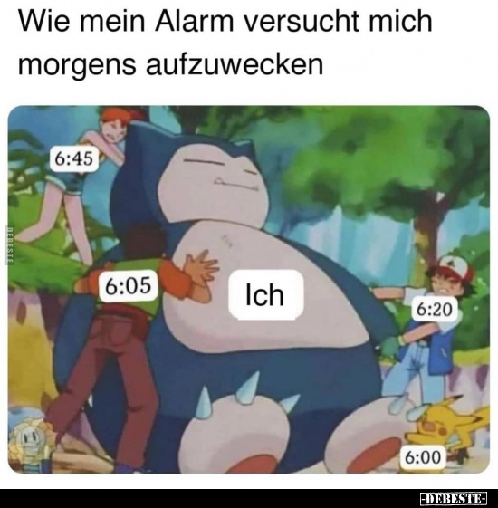Wie mein Alarm versucht mich morgens aufzuwecken..