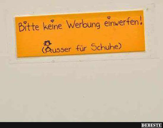 Bitte keine Werbung einwerfen!