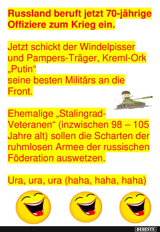 Putin schickt sein letztes Aufgebot in den ukrainischen Fleischwolf. - Lustige Bilder | DEBESTE.de