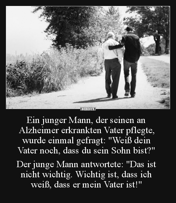 Ein junger Mann, der seinen an Alzheimer erkrankten Vater.. - Lustige Bilder | DEBESTE.de