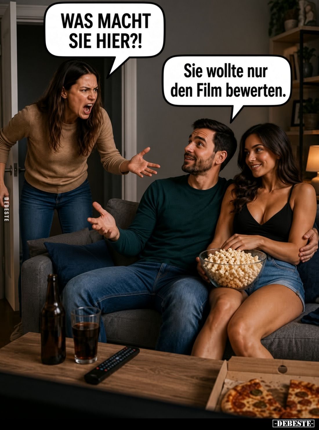 Was macht sie hier?!
Sie wollte nur den Film bewerten.