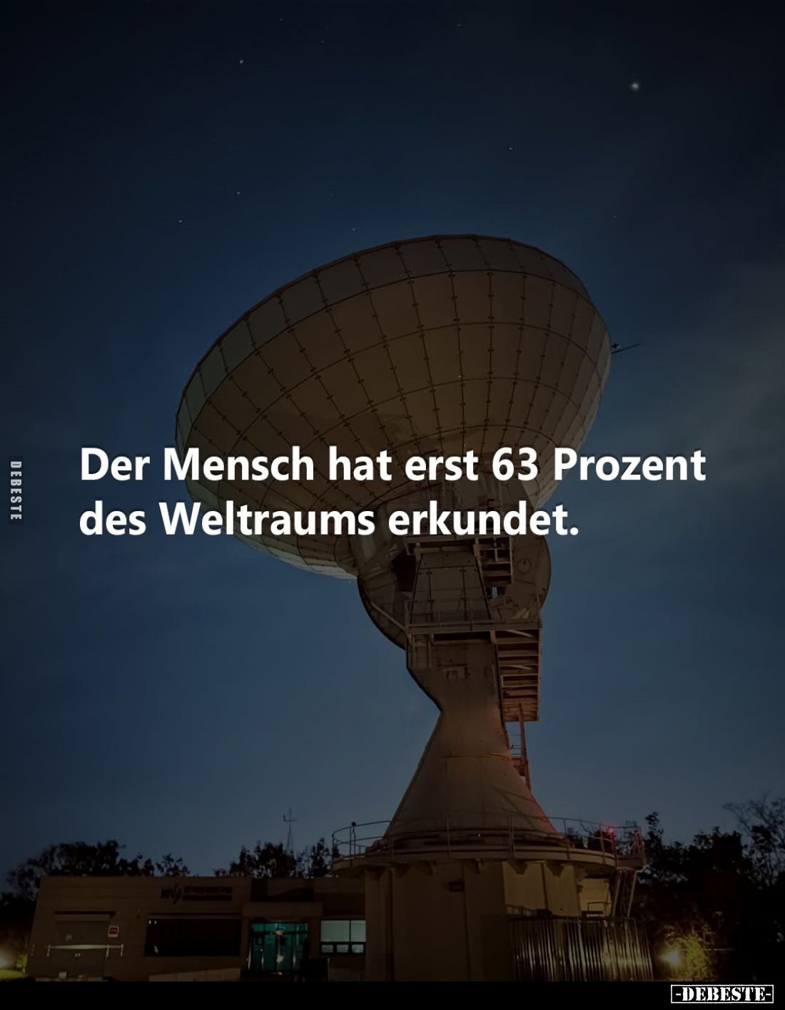 Der Mensch hat erst 63 Prozent des Weltraums erkundet.