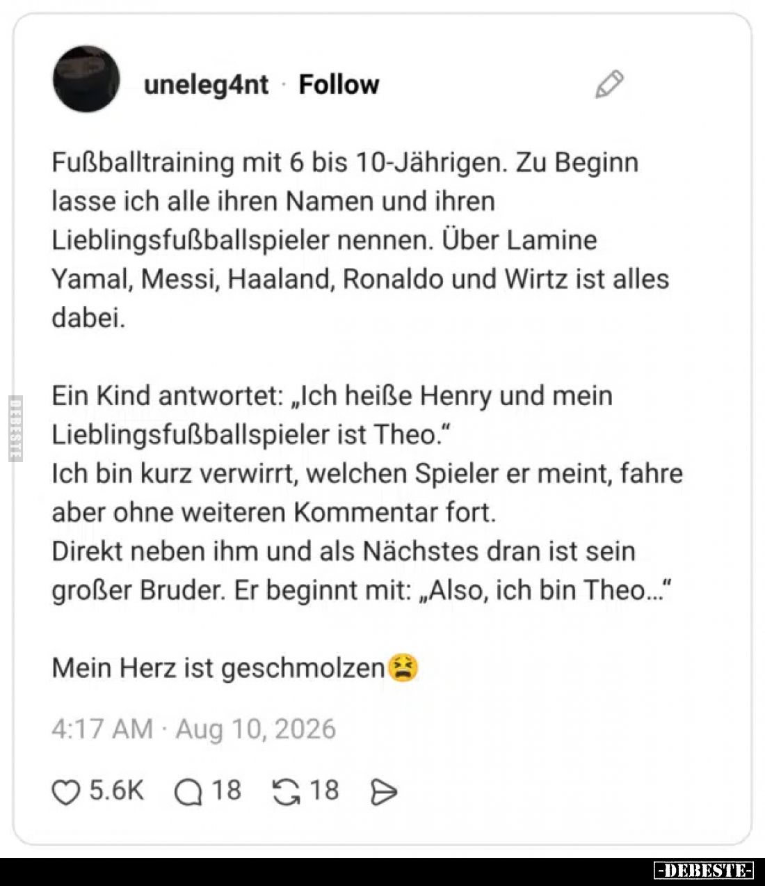 Fußballtraining mit 6 bis 10-Jährigen. Zu Beginn lasse ich alle ihren Namen und ihren Lieblingsfußballspieler nennen. Über La...