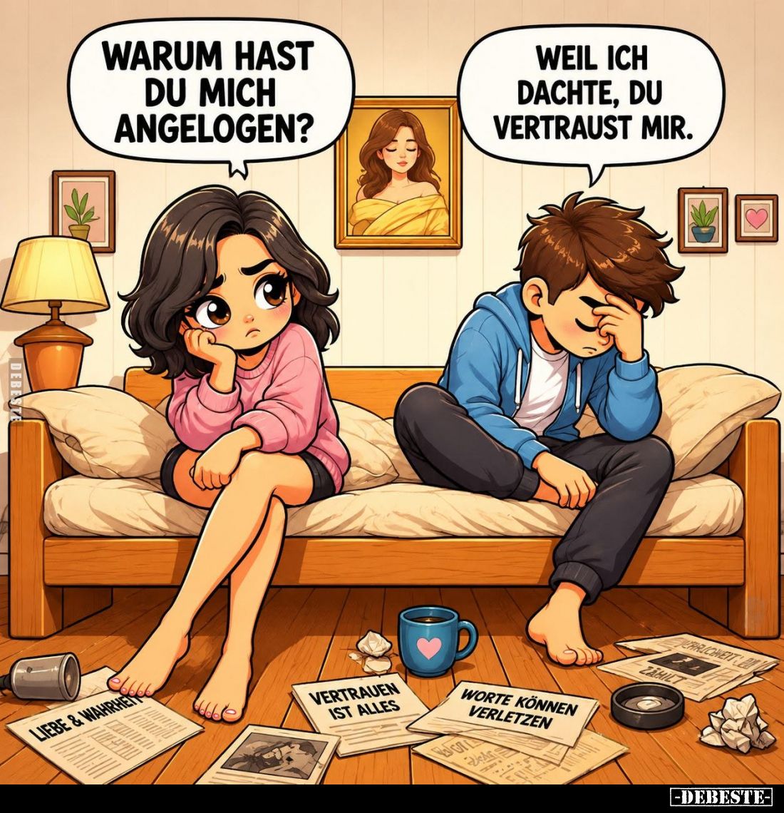 Warum hast du mich angelogen? -
Weil ich dachte, du vertraust mir.