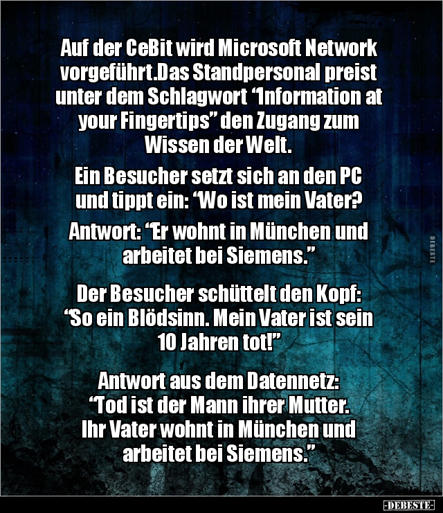 Auf der CeBit wird Microsoft Network vorgeführt.. - Lustige Bilder | DEBESTE.de