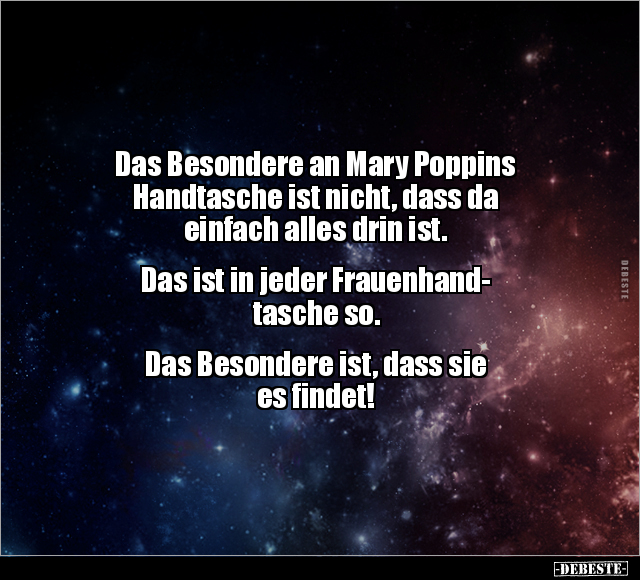 Das Besondere an Mary Poppins Handtasche ist nicht.. - Lustige Bilder | DEBESTE.de