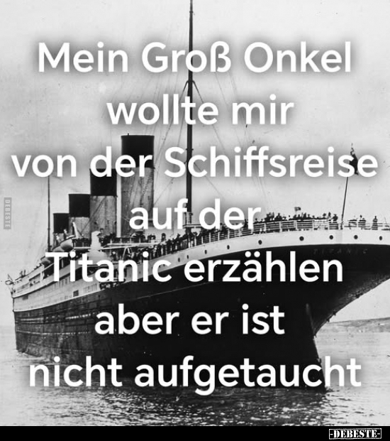 Groß, Onkel, Schiffsreise, Titanic