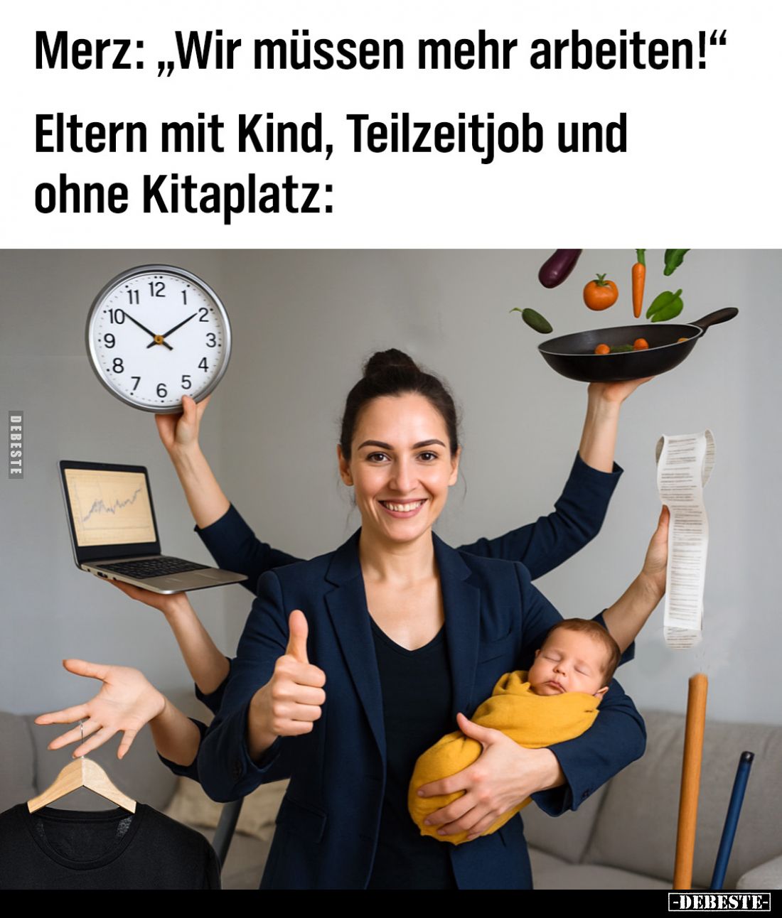 Merz: "Wir müssen mehr arbeiten!" -
Eltern mit Kind, Teilzeitjob und ohne Kitaplatz: