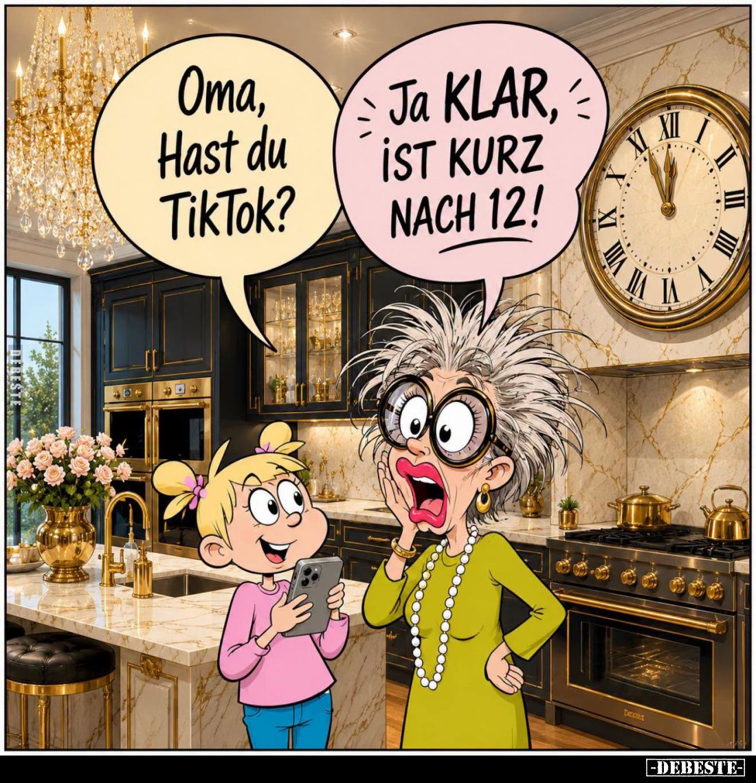 Oma, Hast du Tik Tok? -
Ja klar, ist kurz nach 12!