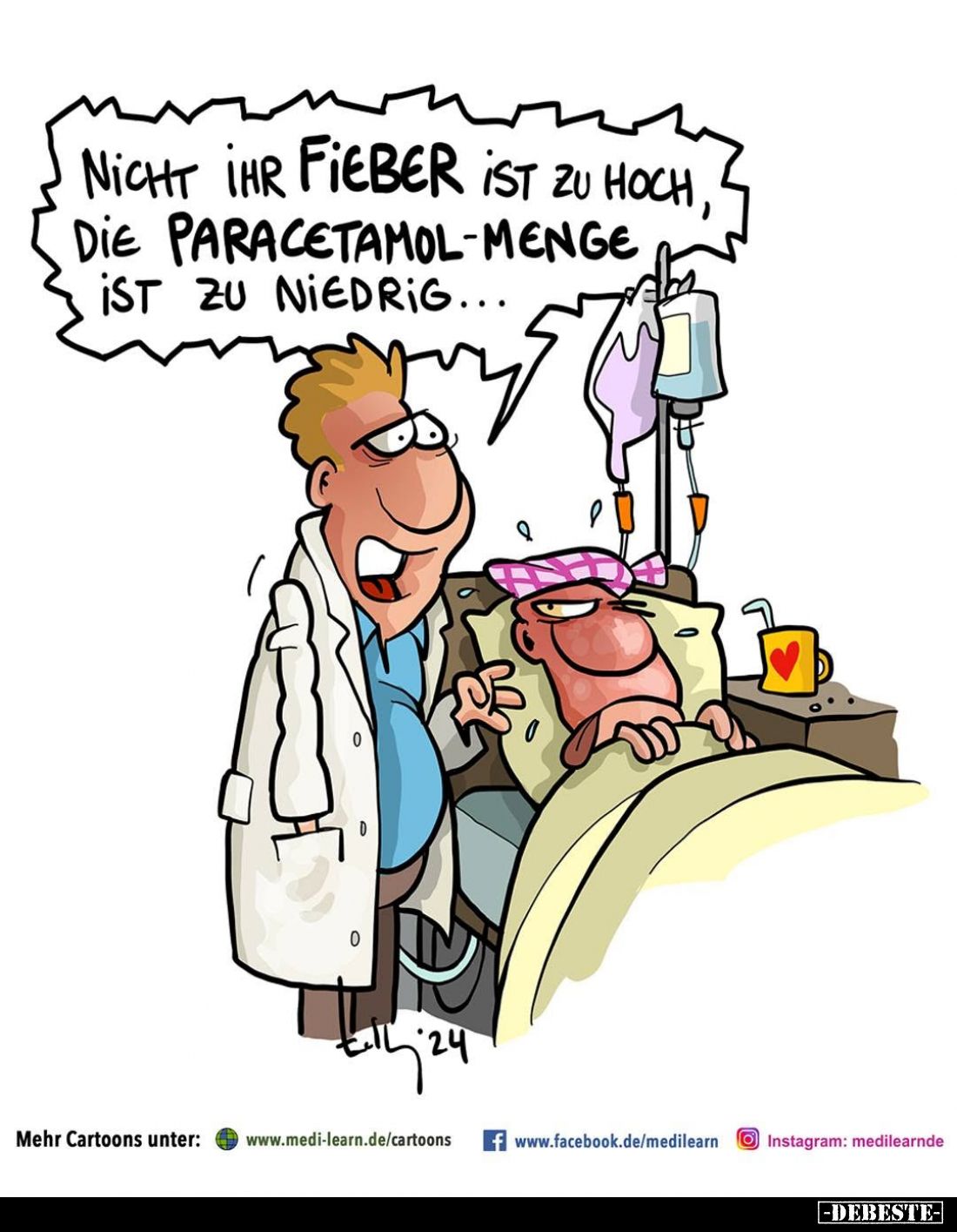Nicht Ihr Fieber ist zu hoch, die Paracetamol-Menge ist zu niedrig...