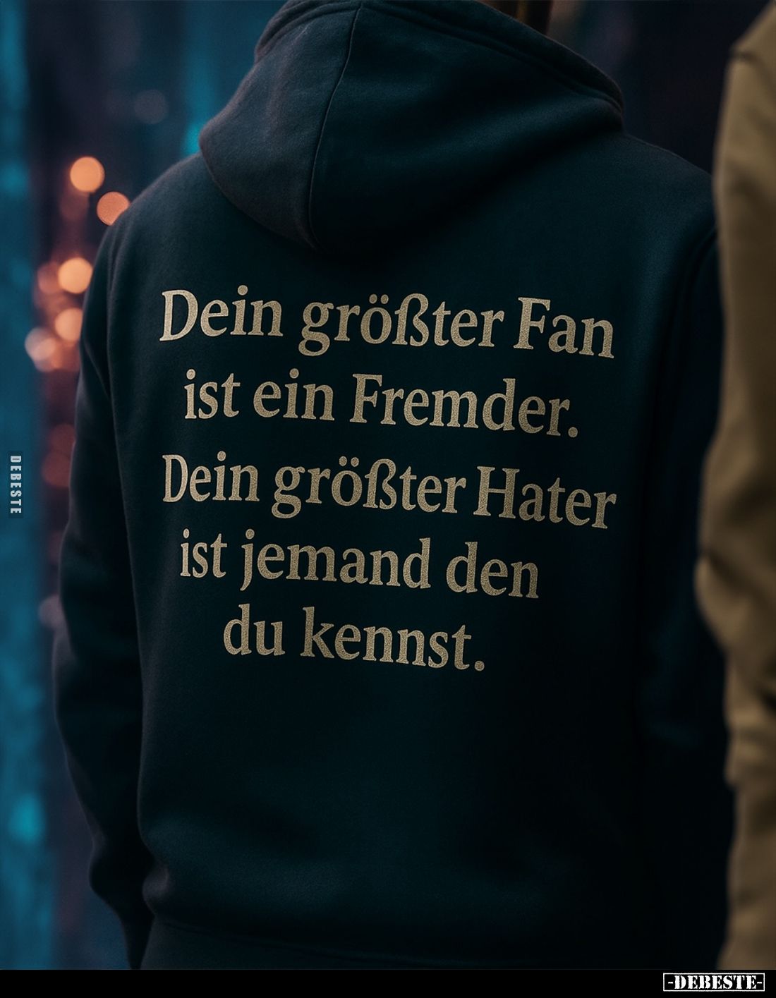 Dein größter Fan ist ein Fremder.
Dein größter Hater ist jemand den du kennst.