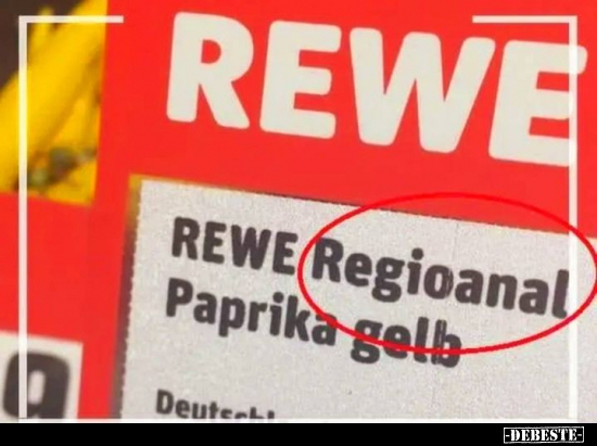 Rewe Regioanal Paprika gelb... - Lustige Bilder | DEBESTE.de