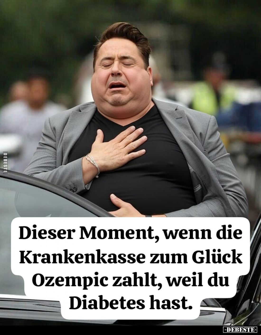 Dieser Moment, wenn die Krankenkasse zum Glück Ozempic zahlt, weil du Diabetes hast.