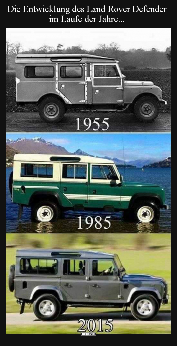 Die Entwicklung des Land Rover Defender im Laufe der.. - Lustige Bilder | DEBESTE.de