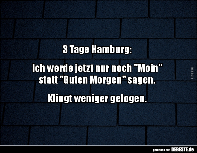 3 Tage Hamburg: Ich werde jetzt nur noch "Moin" statt.. - Lustige Bilder | DEBESTE.de