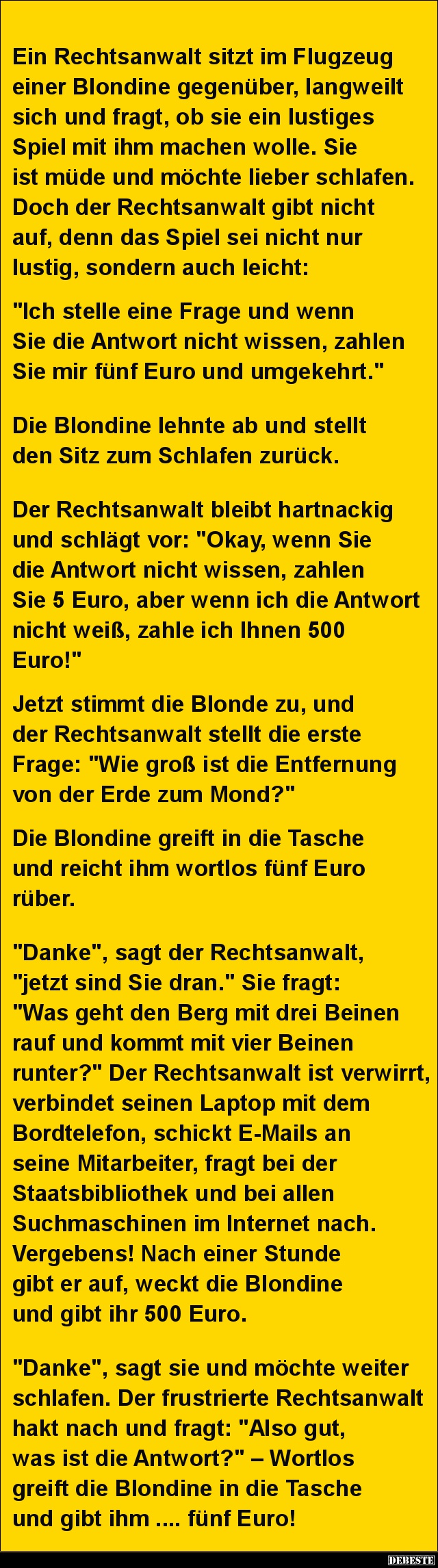 Ein Rechtsanwalt sitzt im Flugzeug einer Blondine.. - Lustige Bilder | DEBESTE.de
