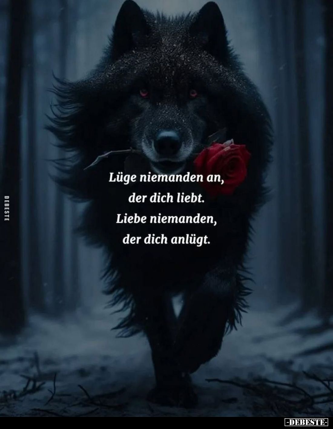 Lüge niemanden an, der dich liebt. Liebe niemanden, der dich anlügt.