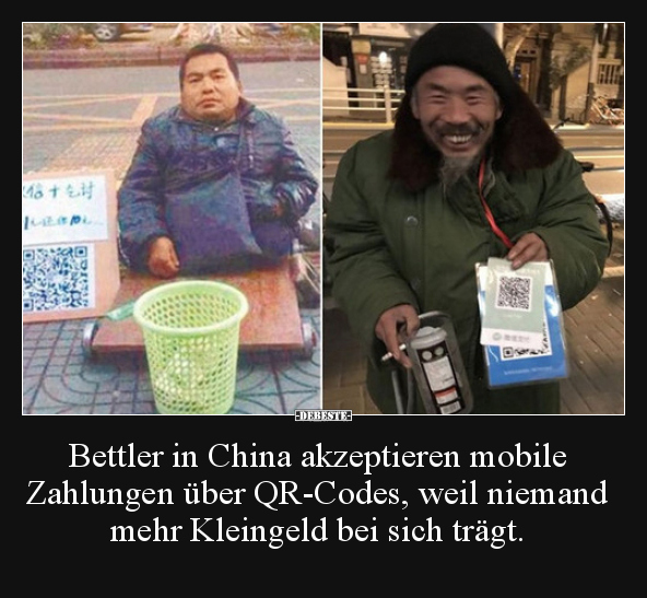 Bettler in China akzeptieren mobile Zahlungen über.. - Lustige Bilder | DEBESTE.de