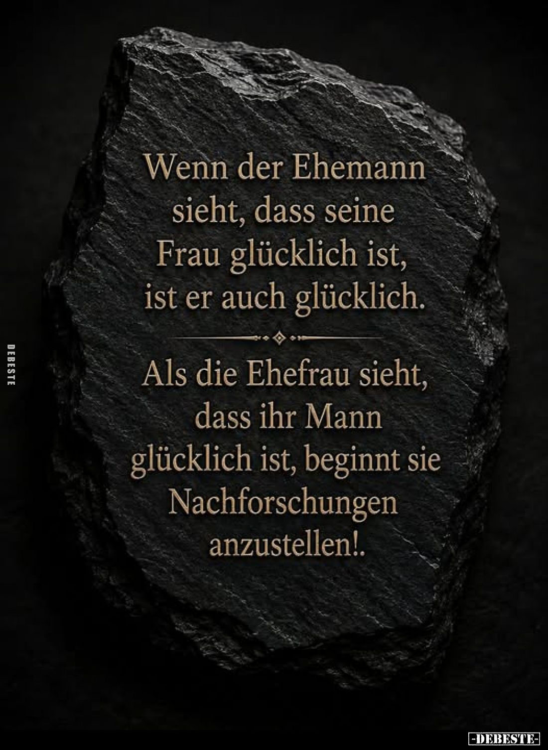 Wenn der Ehemann sieht, dass seine Frau glücklich ist, ist er auch glücklich.
Als die Ehefrau sieht, dass ihr Mann glücklich...
