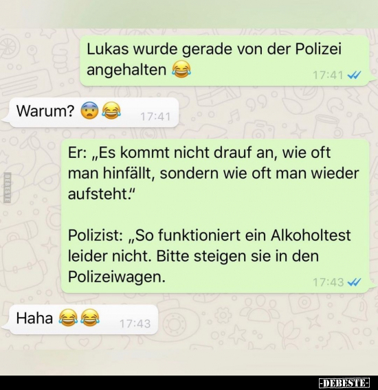 Lukas wurde gerade von der Polizei angehalten.. - Lustige Bilder | DEBESTE.de