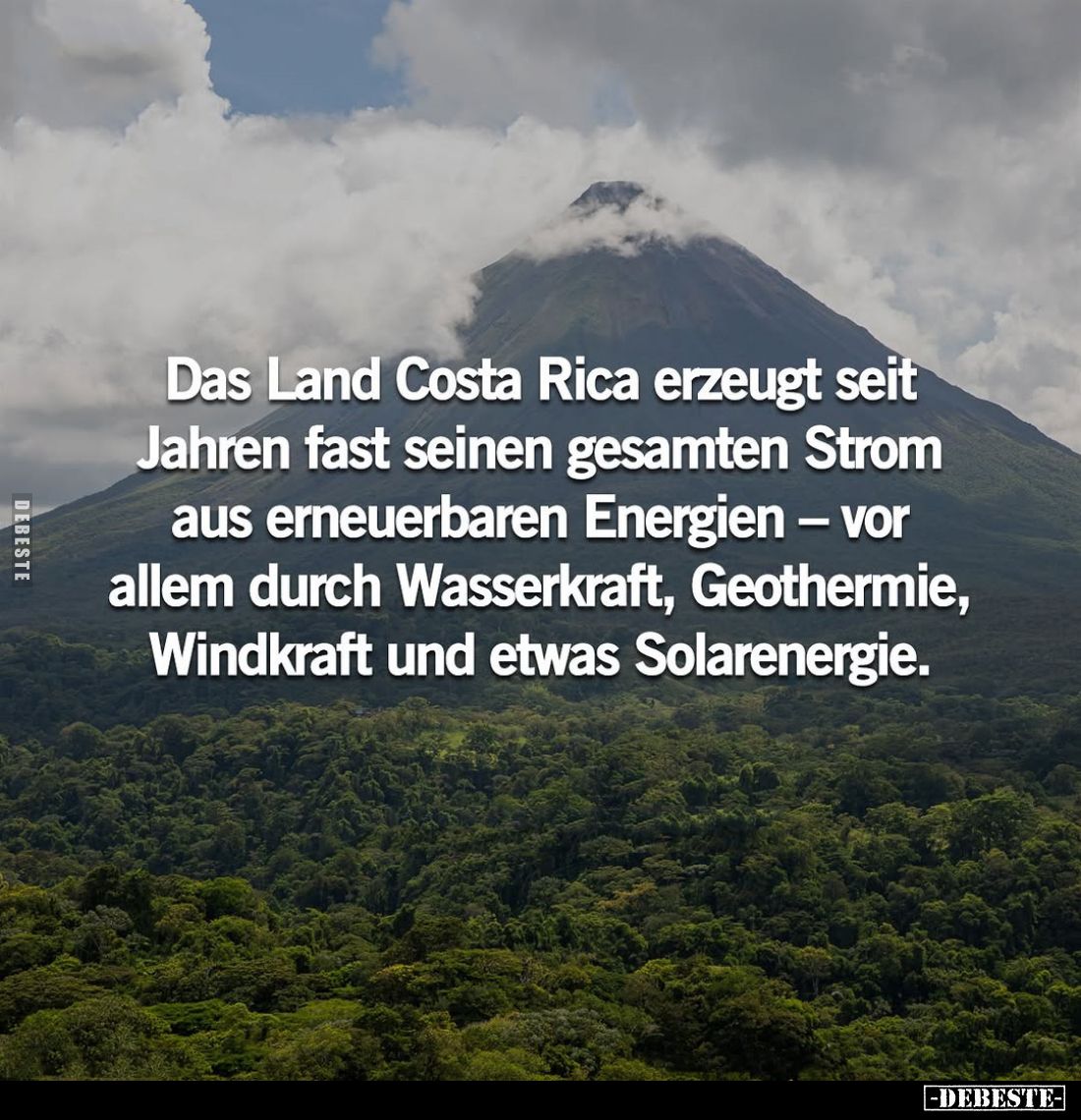Das Land Costa Rica erzeugt seit
Jahren fast seinen gesamten Strom aus erneuerbaren Energien – vor allem durch Wasserkraft, ...