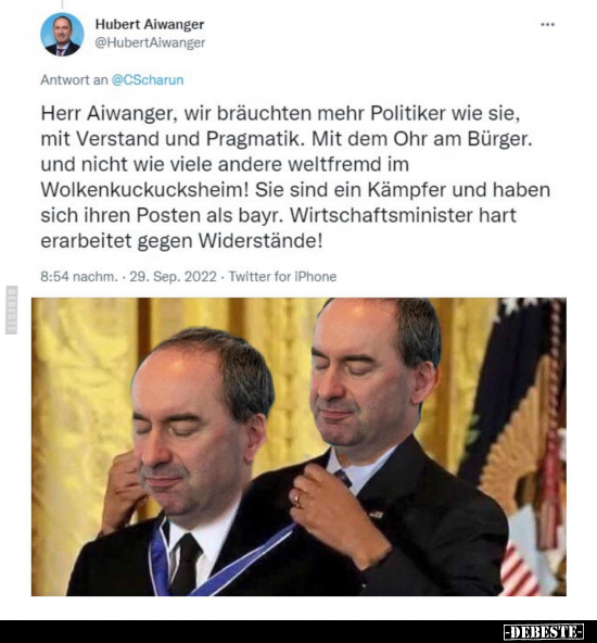 Hubert Aiwanger: Herr Aiwanger, wir bräuchten mehr.. - Lustige Bilder | DEBESTE.de