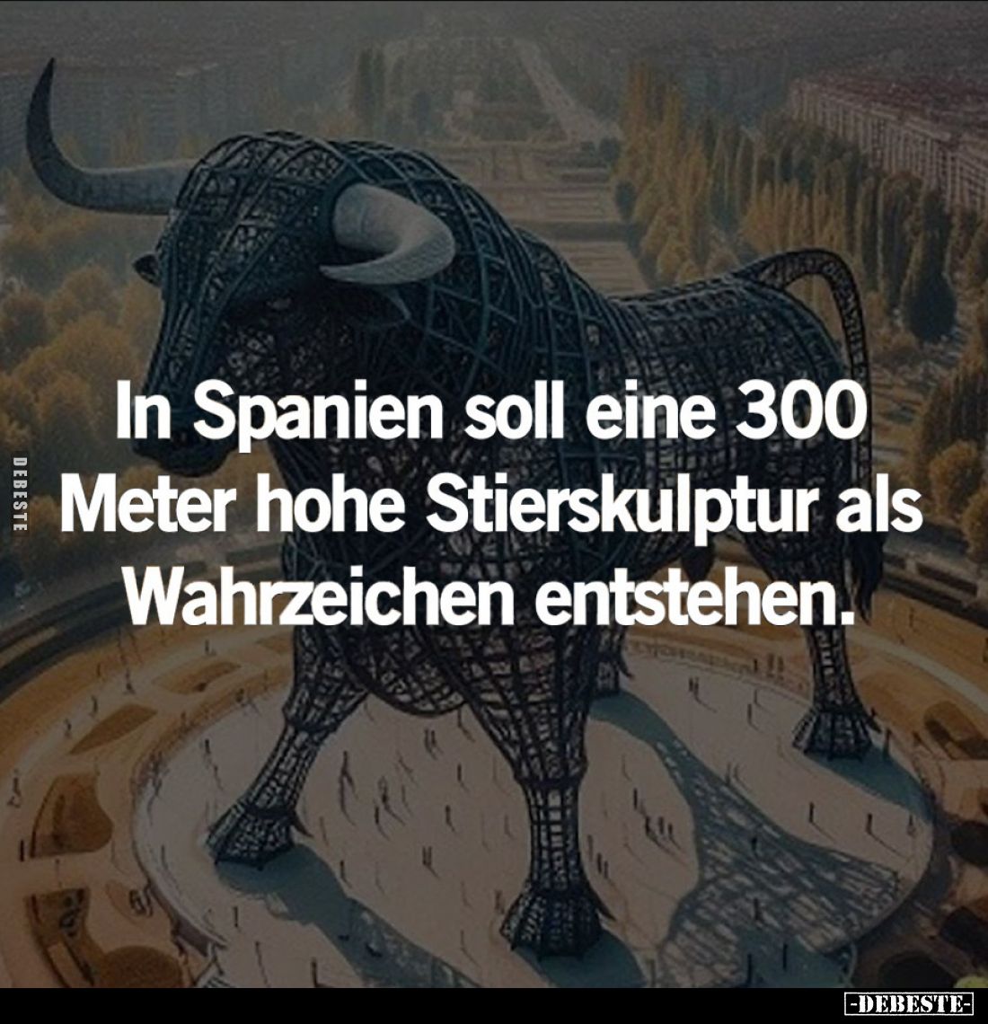 In Spanien soll eine 300 Meter hohe Stierskulptur als Wahrzeichen entstehen.