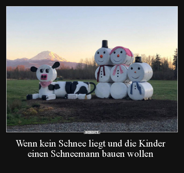 Wenn kein Schnee liegt und die Kinder einen Schneemann.. - Lustige Bilder | DEBESTE.de