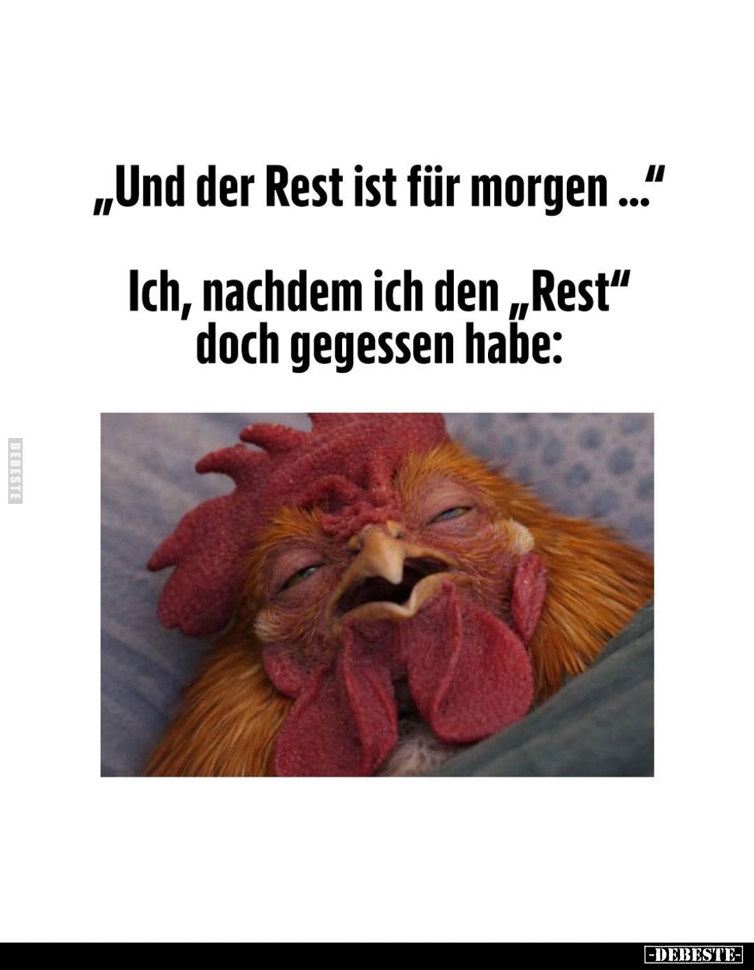 Und der Rest ist für morgen... - Ich, nachdem ich den "Rest" doch gegessen habe: