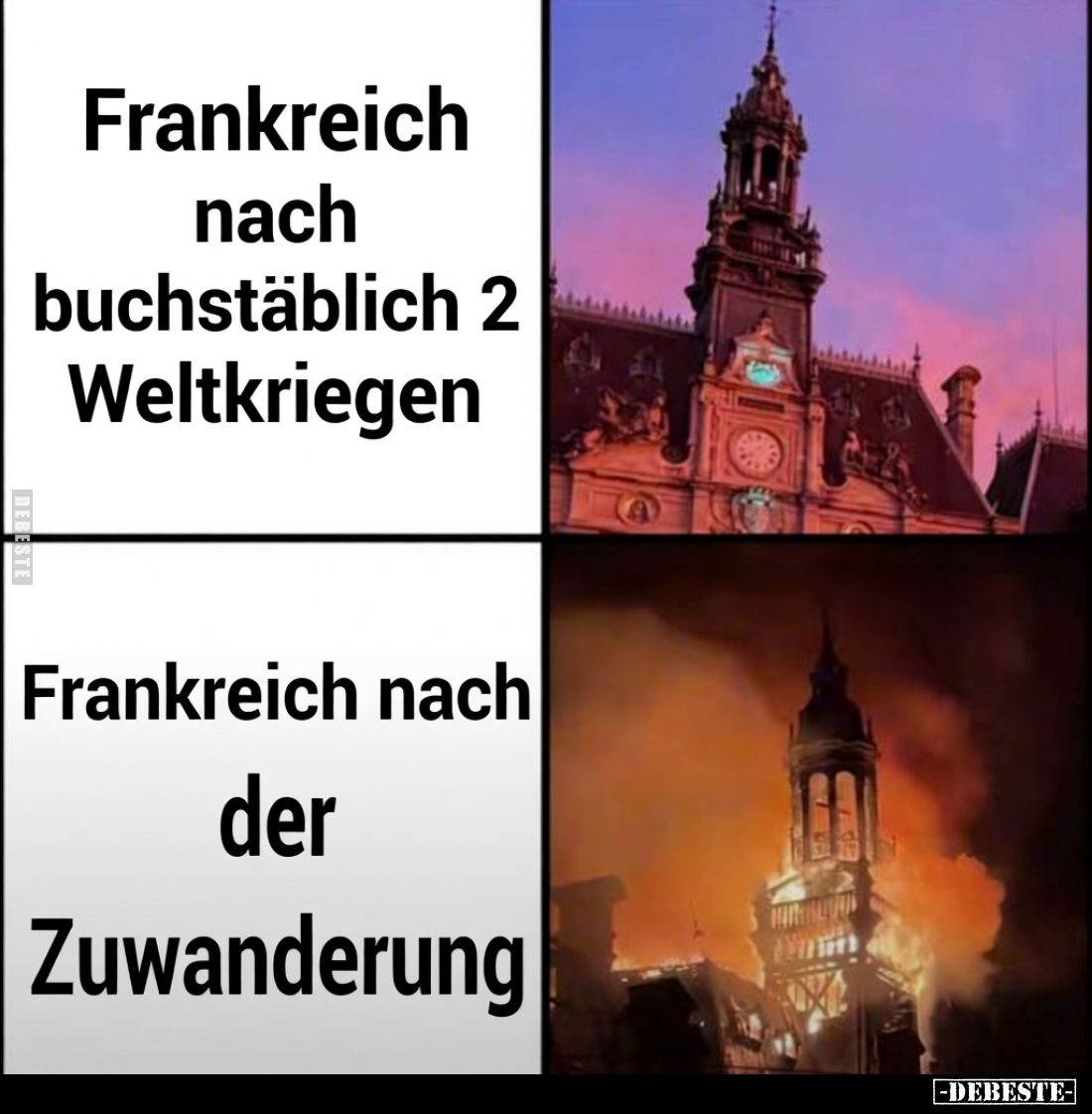 Frankreich nach buchstäblich 2 Weltkriegen
 - 
Frankreich nach der Zuwanderung