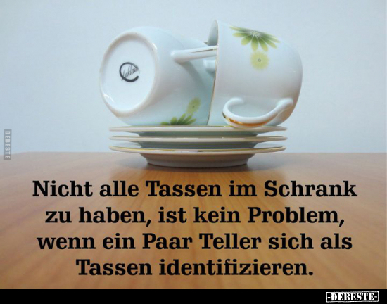Nicht alle Tassen im Schrank zu haben, ist kein Problem.. - Lustige Bilder | DEBESTE.de