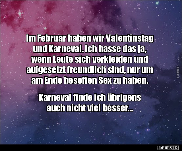 Im Februar haben wir Valentinstag und Karneval... - Lustige Bilder | DEBESTE.de