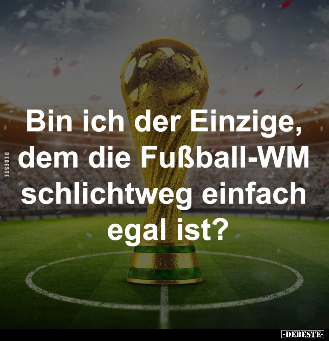 Bin ich der Einzige, 
dem die Fußball-WM 
schlichtweg einfach 
egal ist?