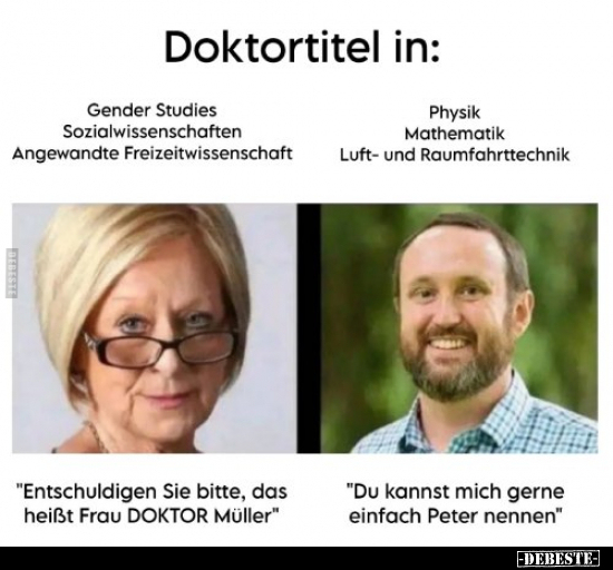 Doktortitel in: Gender Studies, Sozialwissenschaften.. - Lustige Bilder | DEBESTE.de