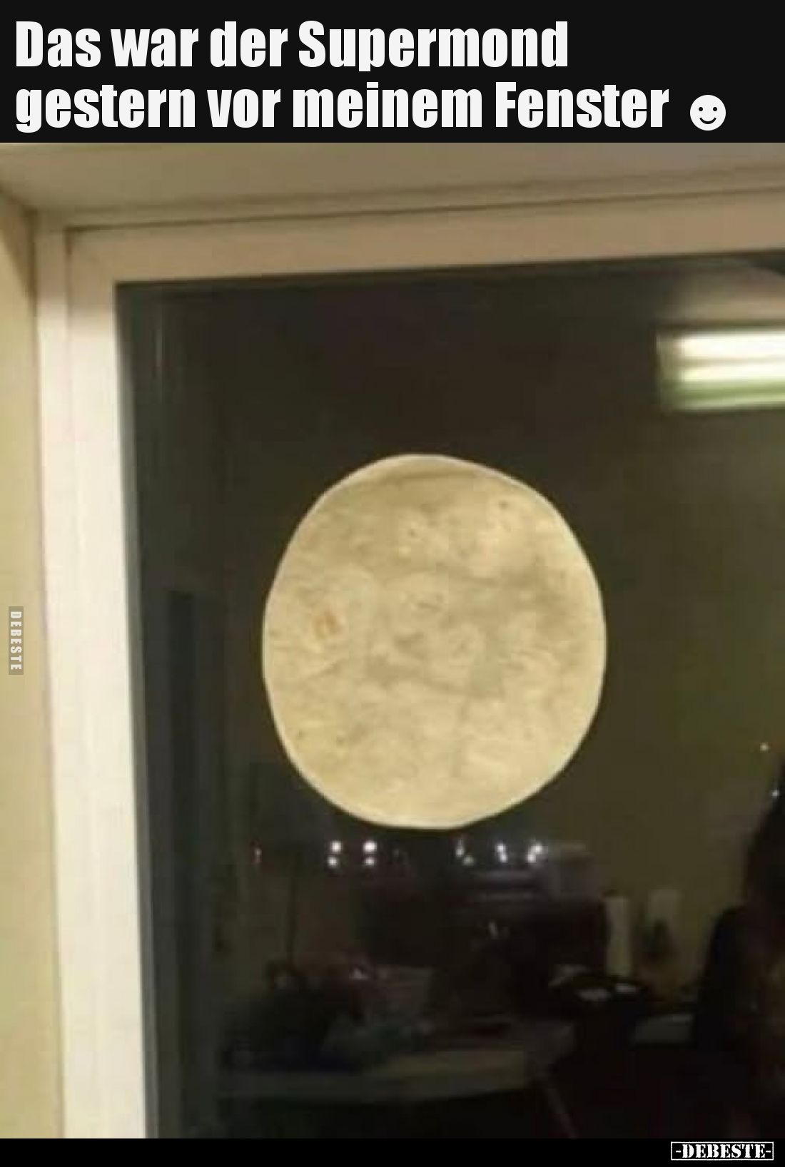 Das war der Supermond gestern vor meinem Fenster.