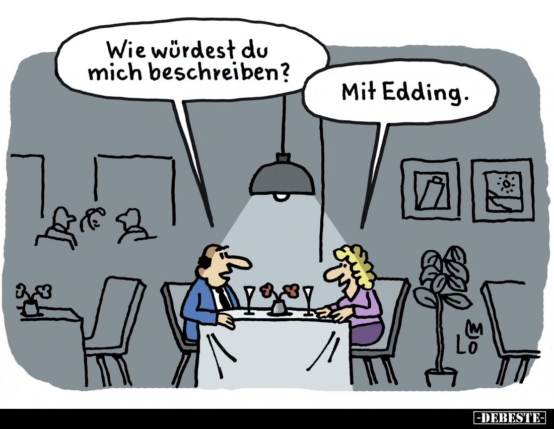 Wie würdest du mich beschreiben? -
Mit Edding.