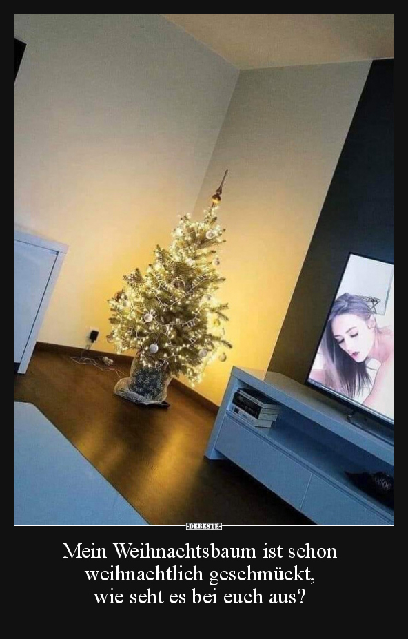 Mein Weihnachtsbaum ist schon weihnachtlich geschmückt.. - Lustige Bilder | DEBESTE.de