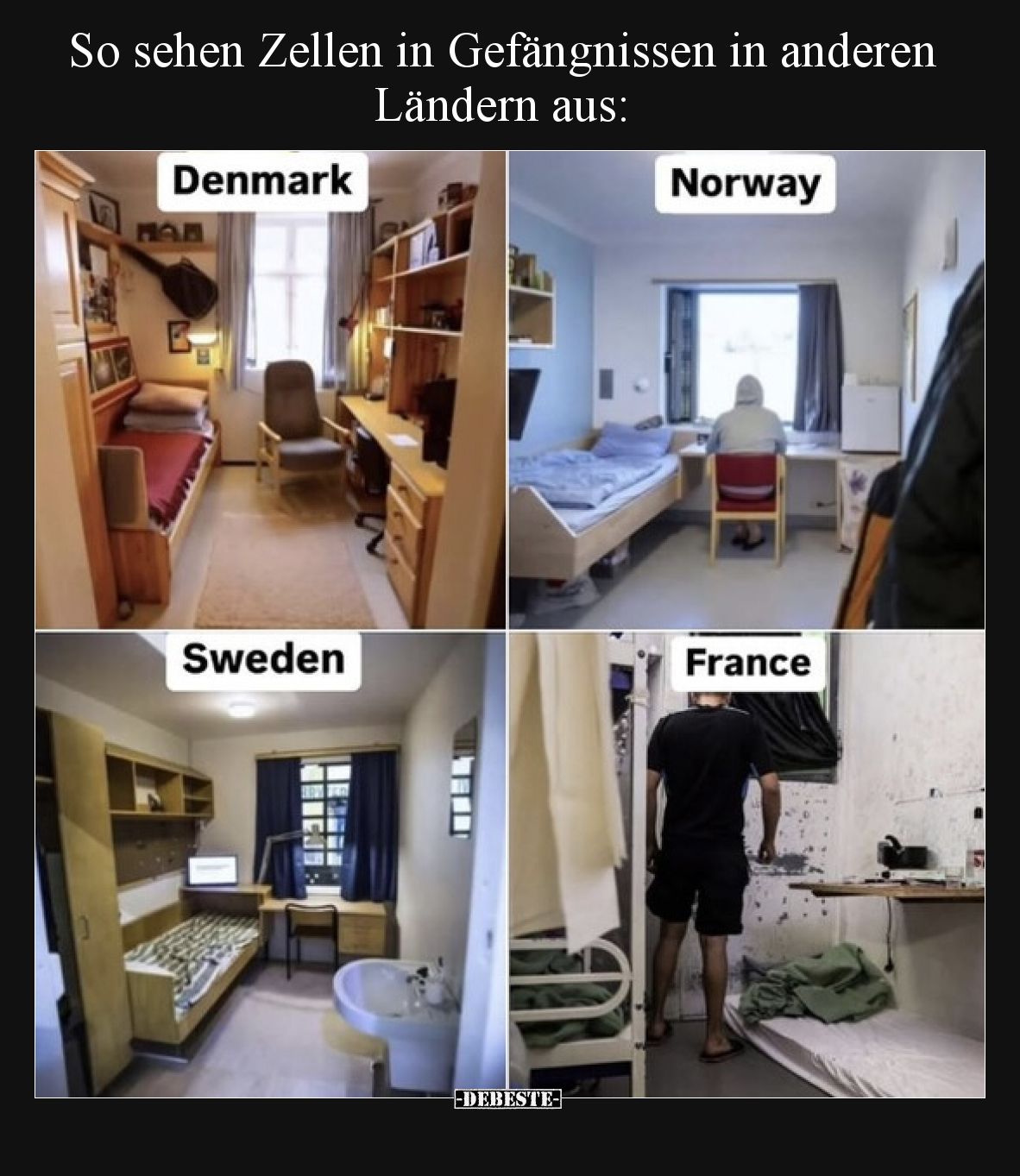 So sehen Zellen in Gefängnissen in anderen Ländern aus: