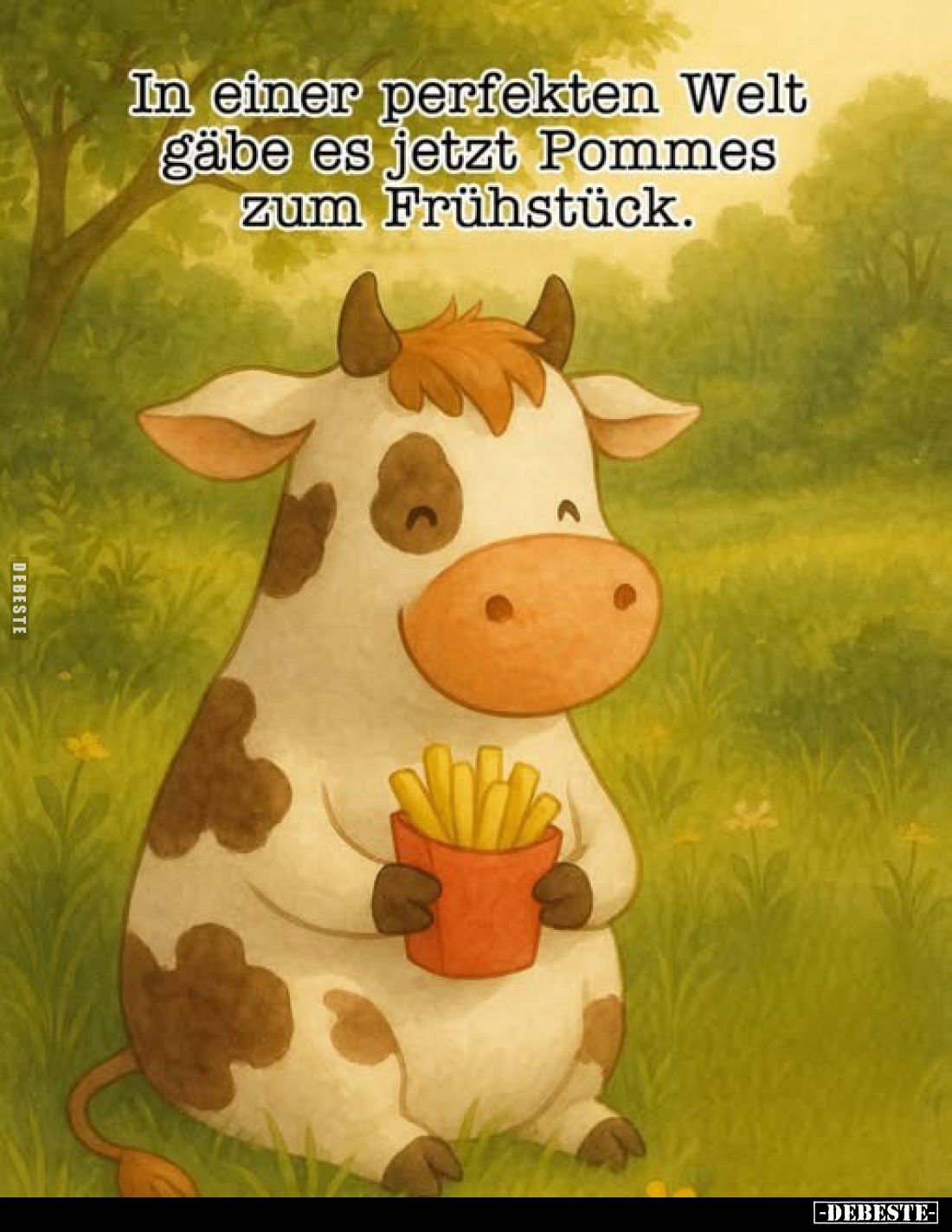 In einer perfekten Welt gäbe es jetzt Pommes zum Frühstück.