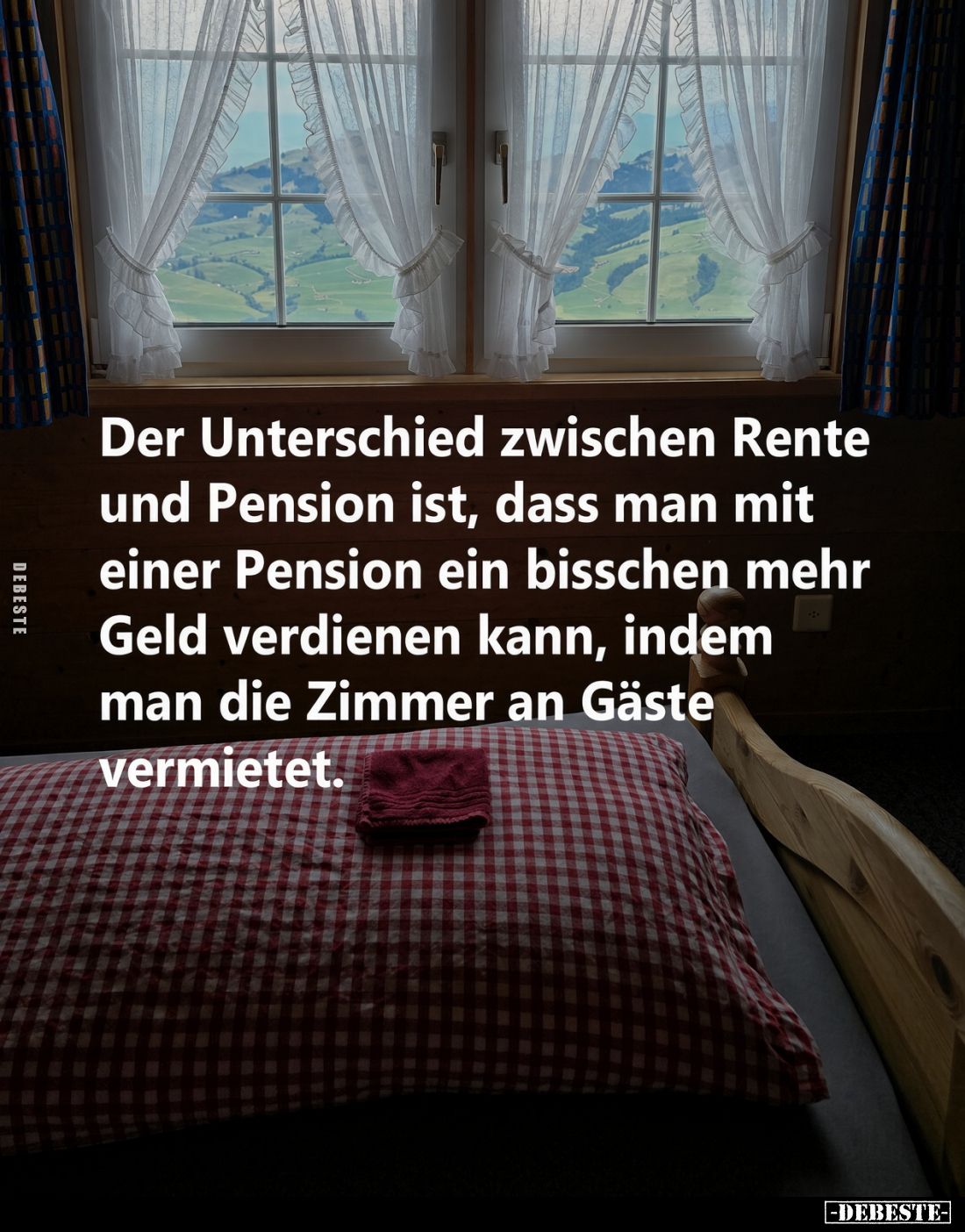Der Unterschied zwischen Rente und Pension ist, dass man mit einer Pension ein bisschen mehr Geld verdienen kann, indem man d...