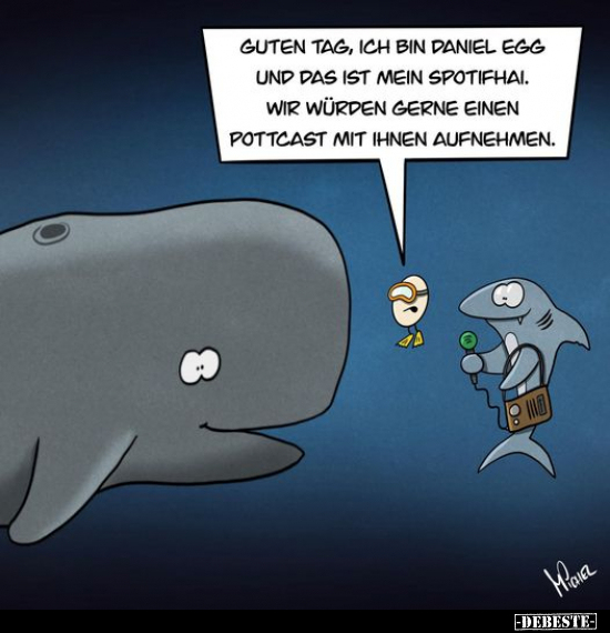 Guten Tag, ich bin Daniel Egg und das ist mein Spotifhai... - Lustige Bilder | DEBESTE.de