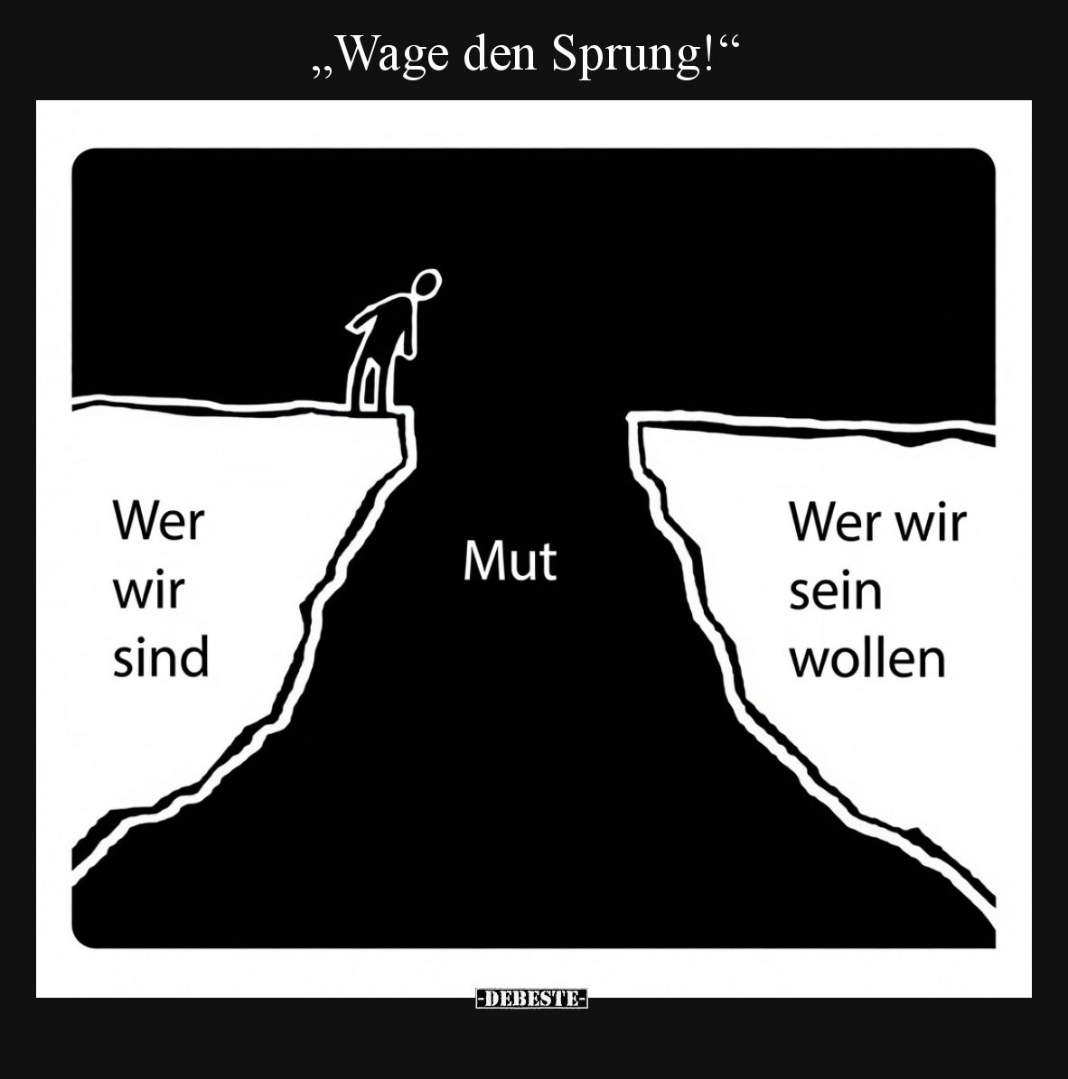 „Wage den Sprung!“
Wer wir sind
-
Mut
-
Wer wir sein wollen