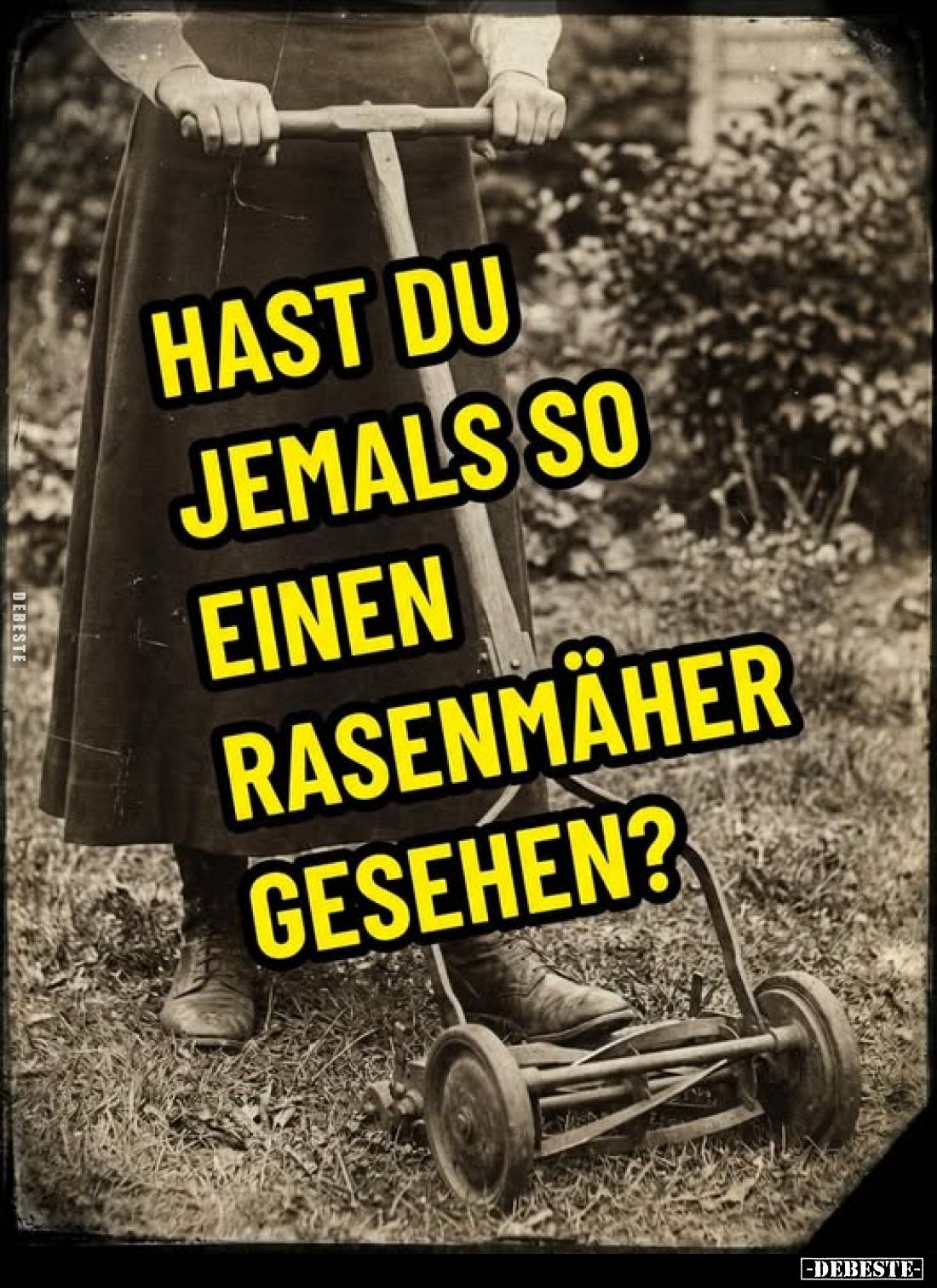 Hast du
jemals so
einen
Rasenmäher
gesehen?