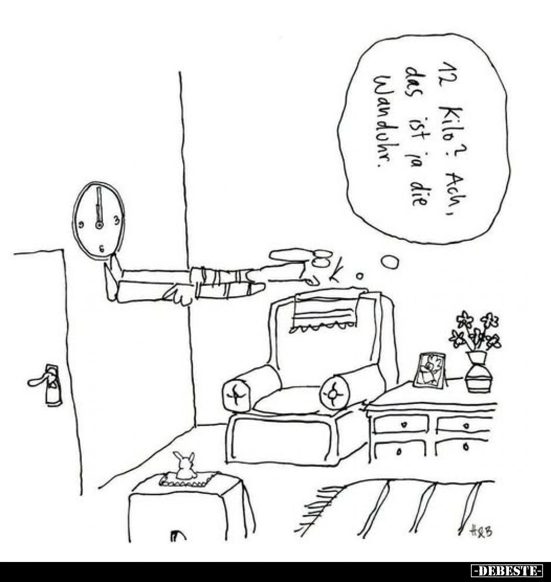 12 Kilo? Ach, das ist ja die Wanduhr.