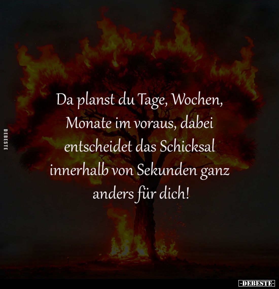 Da planst du Tage, Wochen, 
Monate im voraus, dabei 
entscheidet das Schicksal 
innerhalb von Sekunden ganz 
anders für d...