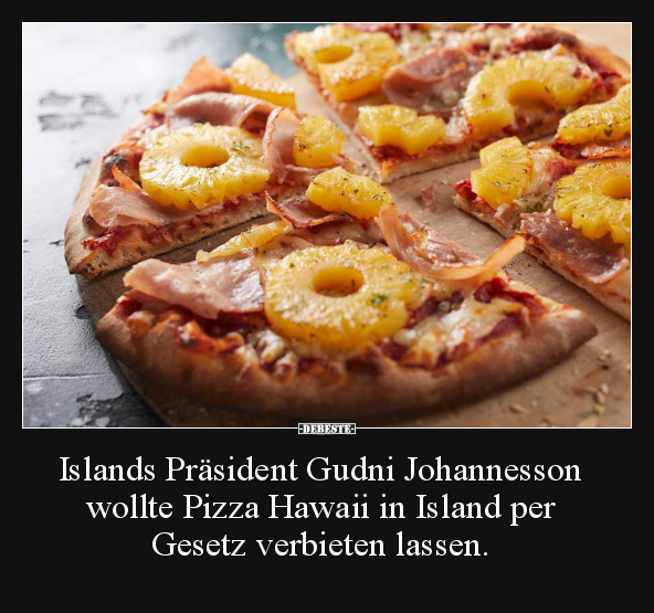Islands Präsident Gudni Johannesson wollte Pizza Hawaii.. - Lustige Bilder | DEBESTE.de