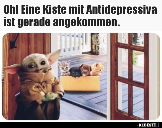 Oh! Eine Kiste mit Antidepressiva ist gerade..