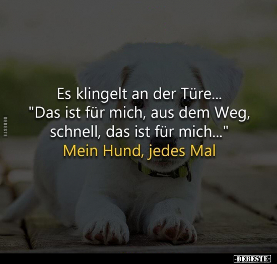 Es klingelt an der Türe... "Das ist für mich, aus dem.."