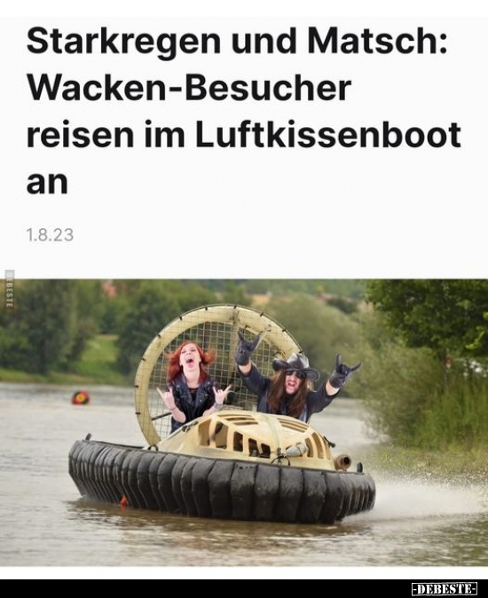 Starkregen und Matsch: Wacken-Besucher reisen im.. - Lustige Bilder | DEBESTE.de